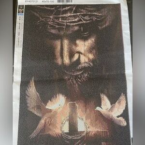 Jesus face and the Holy Spirit finished diamond painting